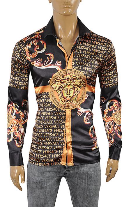 vintage black designer shirt versace|vintage Versace men's shirts.